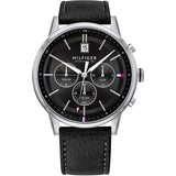Tommy Hilfiger Kyle Quartz Black Dial Black Leather Strap Watch for Men - 1791630 Buy Now By Tommy Hilfiger