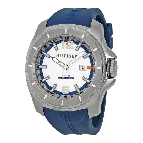 Tommy Hilfiger Windsurf White Dial Blue Rubber Strap Watch for Men - 1791113 Buy Now By Tommy Hilfiger