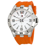 Tommy Hilfiger Analog White Dial Orange Rubber Strap Watch for Men - 1791063 Buy Now By Tommy Hilfiger