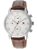 Tommy Hilfiger Kane Chronograph White Dial Brown Leather Strap Watch for Men - 1791400 Buy Now By Tommy Hilfiger