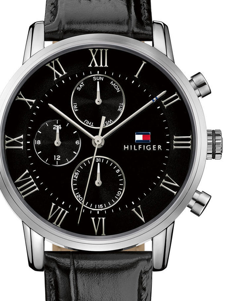 Tommy Hilfiger Kane Quartz Black Dial Black Leather Strap Watch for Men - 1791401 Buy Now By Tommy Hilfiger