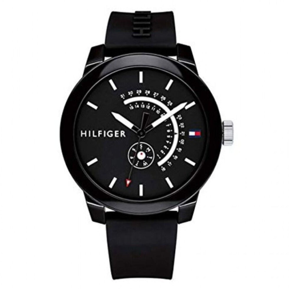Tommy Hilfiger Denim Quartz Black Dial Black Rubber Strap Watch for Men - 1791483 Buy Now By Tommy Hilfiger