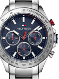 Tommy Hilfiger Hudson Chronograph Quartz Blue Dial Silver Steel Strap Watch For Men - 1791228 Buy Now By Tommy Hilfiger