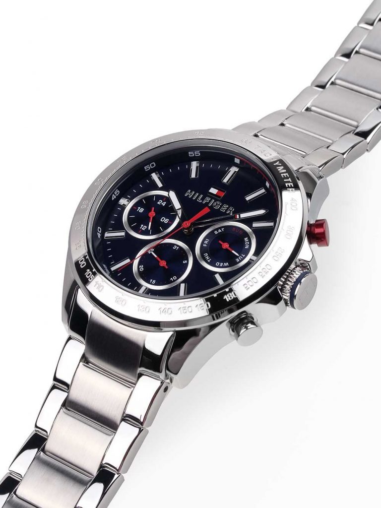 Tommy Hilfiger Hudson Chronograph Quartz Blue Dial Silver Steel Strap Watch For Men - 1791228 Buy Now By Tommy Hilfiger