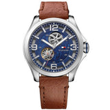 Tommy Hilfiger Bruce Analog Blue Dial Brown Leather Strap Watch for Men - 1791278 Buy Now By Tommy Hilfiger