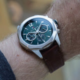 Tommy Hilfiger Lars Chronograph Green Dial Brown Leather Strap Watch For Men - 1792064 Buy Now By Tommy Hilfiger