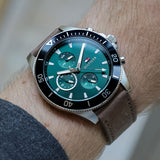 Tommy Hilfiger Larson Chronograph Green Dial Brown Leather Strap Watch For Men - 1791983 Buy Now By Tommy Hilfiger