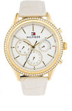 Tommy Hilfiger Ari Diamonds White Dial Cream Leather Strap Watch for Women - 1781982 Buy Now By Tommy Hilfiger