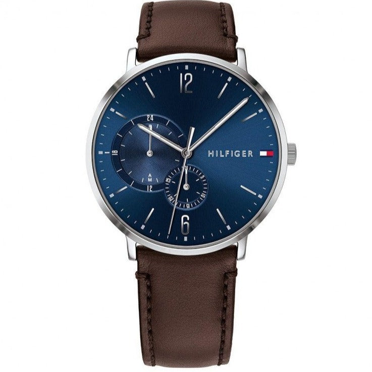 Tommy Hilfiger Cooper Blue Dial Brown Leather Strap Watch for Men - 1791508 Buy Now By Tommy Hilfiger