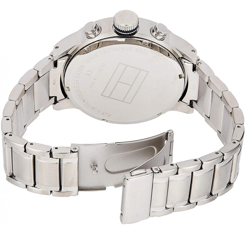 Tommy Hilfiger Trent Chronograph Black Dial Silver Steel Strap Watch for Men - 1791054 Buy Now By Tommy Hilfiger