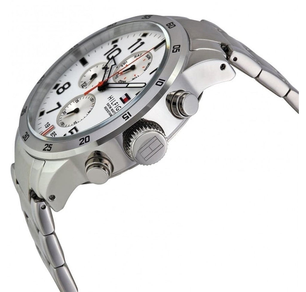 Tommy Hilfiger Trent Multifunction White Dial Silver Steel Strap Watch for Men - 1791140 Buy Now By Tommy Hilfiger