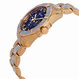 Bulova Crystal Collection Blue Dial Gold Steel Strap Watch for Men - 98C128 Buy Now By Bulova