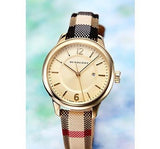 Burberry Classic Champagne Gold Dial Horseferry Leather Strap Watch for Women - BU10104 Buy Now By Burberry