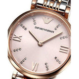 Emporio Armani Gianni T Bar Pink Dial Two Tone Steel Strap Watch For Women - AR11223 Buy Now By Emporio Armani