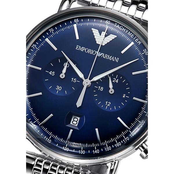 Emporio Armani Aviator Chronograph Blue Dial Silver Steel Strap Watch For Men - AR11238 Buy Now By Emporio Armani