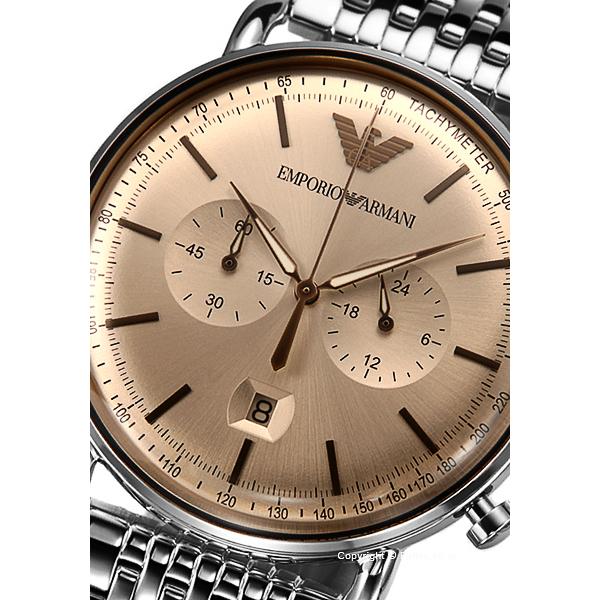 Emporio Armani Aviator Chronograph Beige Dial Silver Steel Strap Watch For Men - AR11239 Buy Now By Emporio Armani