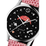 Gucci G-Timeless Moonphase Black Dial Pink Leather Strap Watch For Women - YA1264046 Buy Now By Gucci