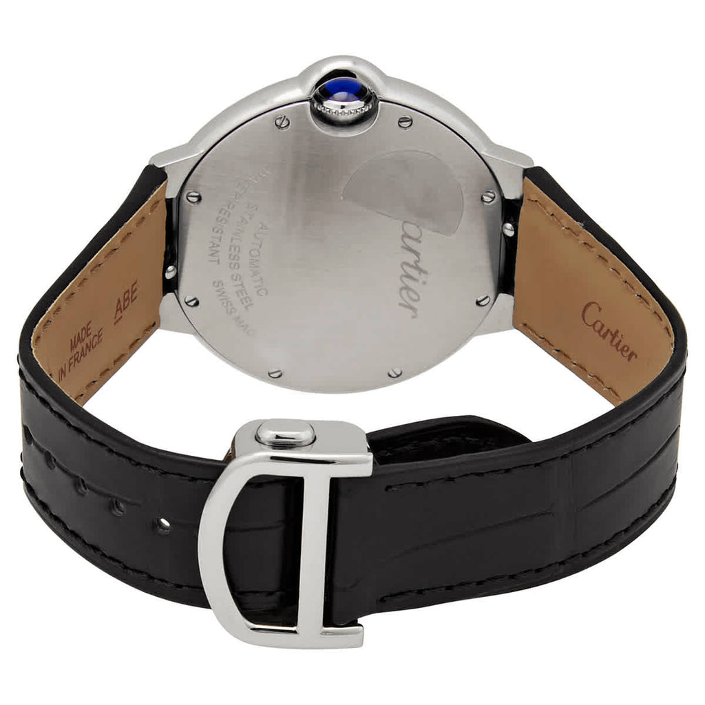 Cartier Ballon Bleu De Cartier Silver Dial Black Leather Strap Watch for Women - WSBB0028 Buy Now By Cartier