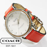 Coach Delancey White Dial Orange Leather Strap Watch for Women - 14502880 Buy Now By Coach