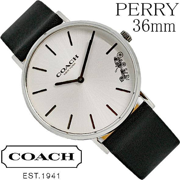 Coach Perry White Dial Black Leather Strap Watch for Women - 14503115 Buy Now By Coach