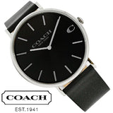 Coach Charles Black Dial Black Leather Strap Watch for Men - 14602149 Buy Now By Coach