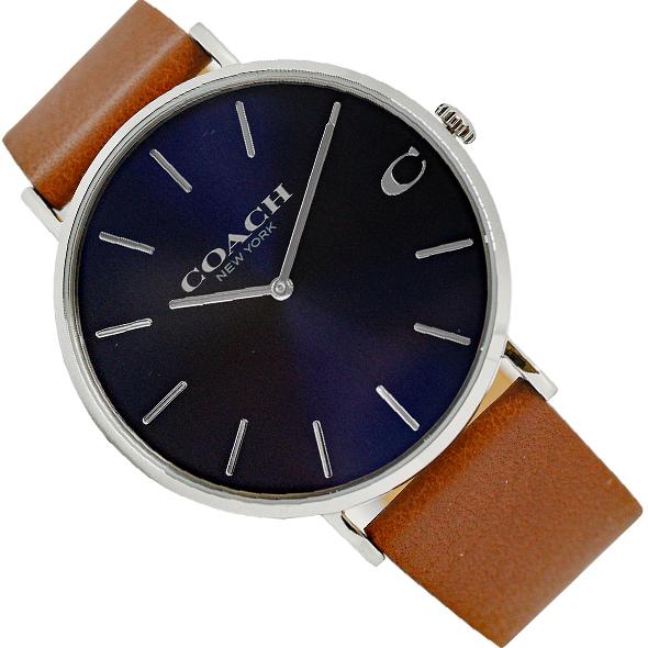 Coach Charles Blue Dial Brown Leather Strap Watch for Men - 14602151 Buy Now By Coach