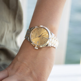 Tudor Style Automatic Gold Dial Two Tone Steel Strap Watch for Men - M12713-0001 Buy Now By Tudor