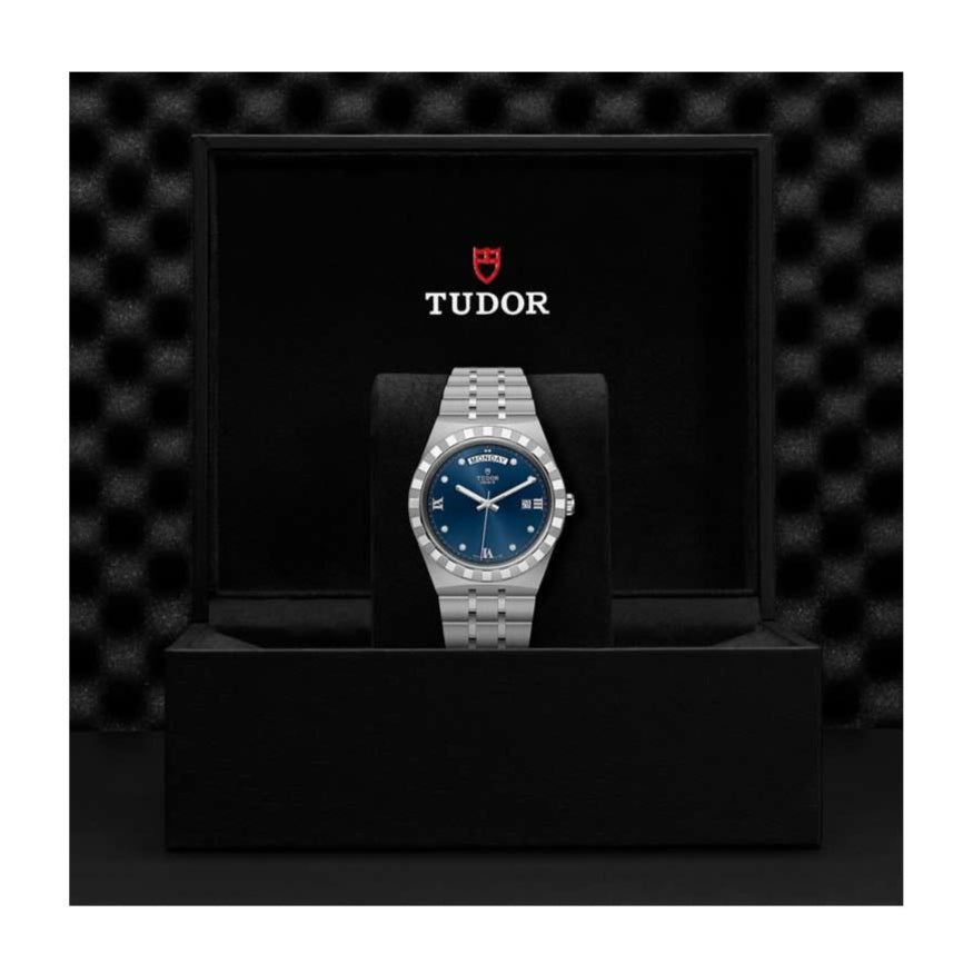 Tudor Royal Automatic Diamonds Blue Dial Silver Steel Strap Watch for Men - M28600-0006 Buy Now By Tudor