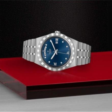 Tudor Royal Automatic Diamonds Blue Dial Silver Steel Strap Watch for Men - M28600-0006 Buy Now By Tudor