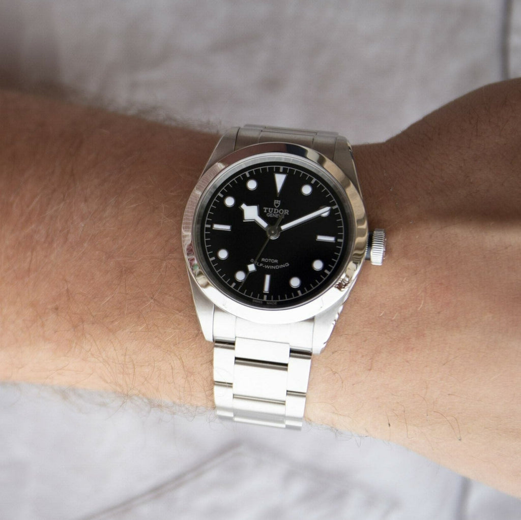 Tudor Black Bay Automatic Black Dial Silver Steel Strap Watch for Men - M79540-0001 Buy Now By Tudor