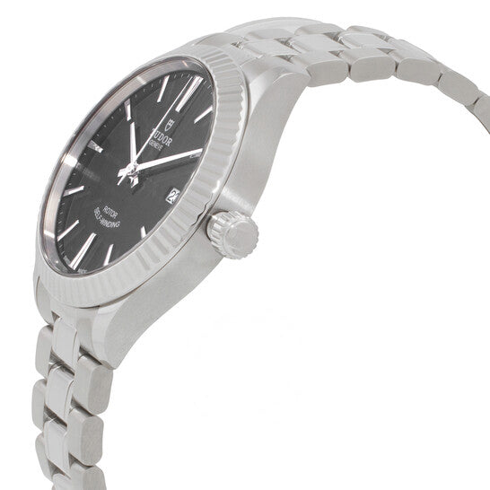 Tudor Style Automatic Black Dial Silver Steel Strap Watch for Men - M12710-0003 Buy Now By Tudor