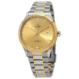 Tudor Style Automatic Diamonds Gold Dial Two Tone Steel Strap Watch for Men - M12713-0007 Buy Now By Tudor