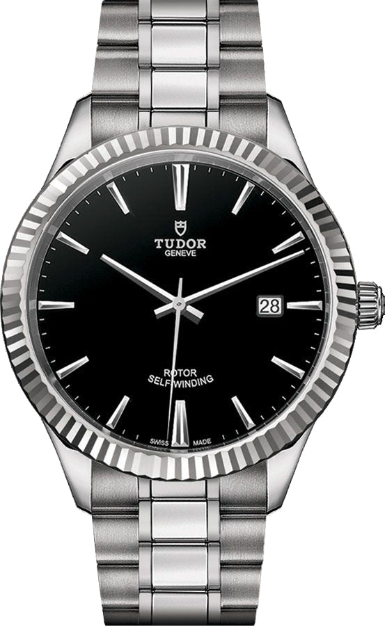 Tudor Style Automatic Black Dial Silver Steel Strap Watch for Men - M12710-0003 Buy Now By Tudor