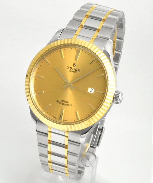 Tudor Style Automatic Gold Dial Two Tone Steel Strap Watch for Men - M12713-0001 Buy Now By Tudor
