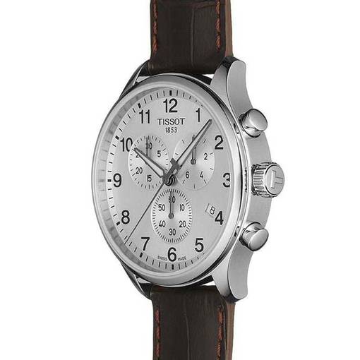 Tissot T Sport Chrono XL Classic Silver Dial Brown Leather Strap Watch For Men - T116.617.16.037.00 Buy Now By Tissot