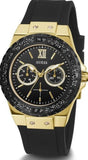 Guess Black Dial Black Rubber Strap Watch For Women - W1053L7 Buy Now By Guess