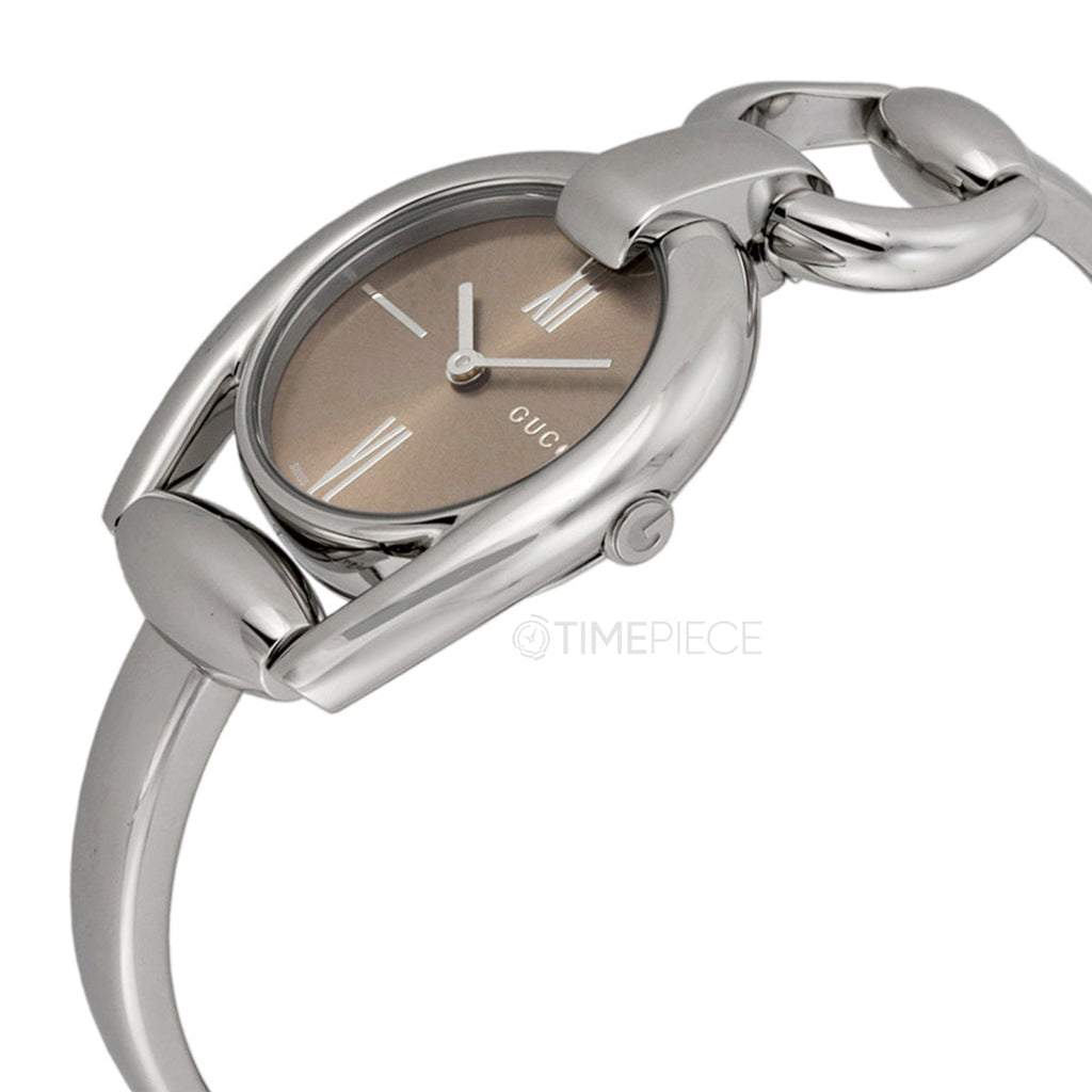 Gucci Horsebit Collection Quartz Brown Dial Silver Steel Strap Watch For Women - YA139501 Buy Now By Gucci