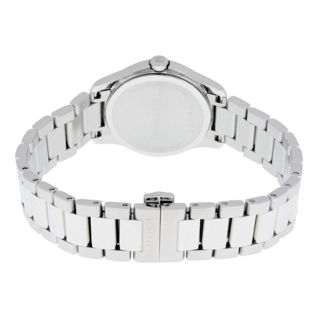 Gucci G Timeless Diamonds Mother of Pearl Dial Silver Steel Strap Watch For Women - YA126542 Buy Now By Gucci