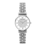 Emporio Armani Gianni T Bar White Crystal Pave Dial Silver Stainless Steel Strap Watch For Women - AR1925 Buy Now By Emporio Armani