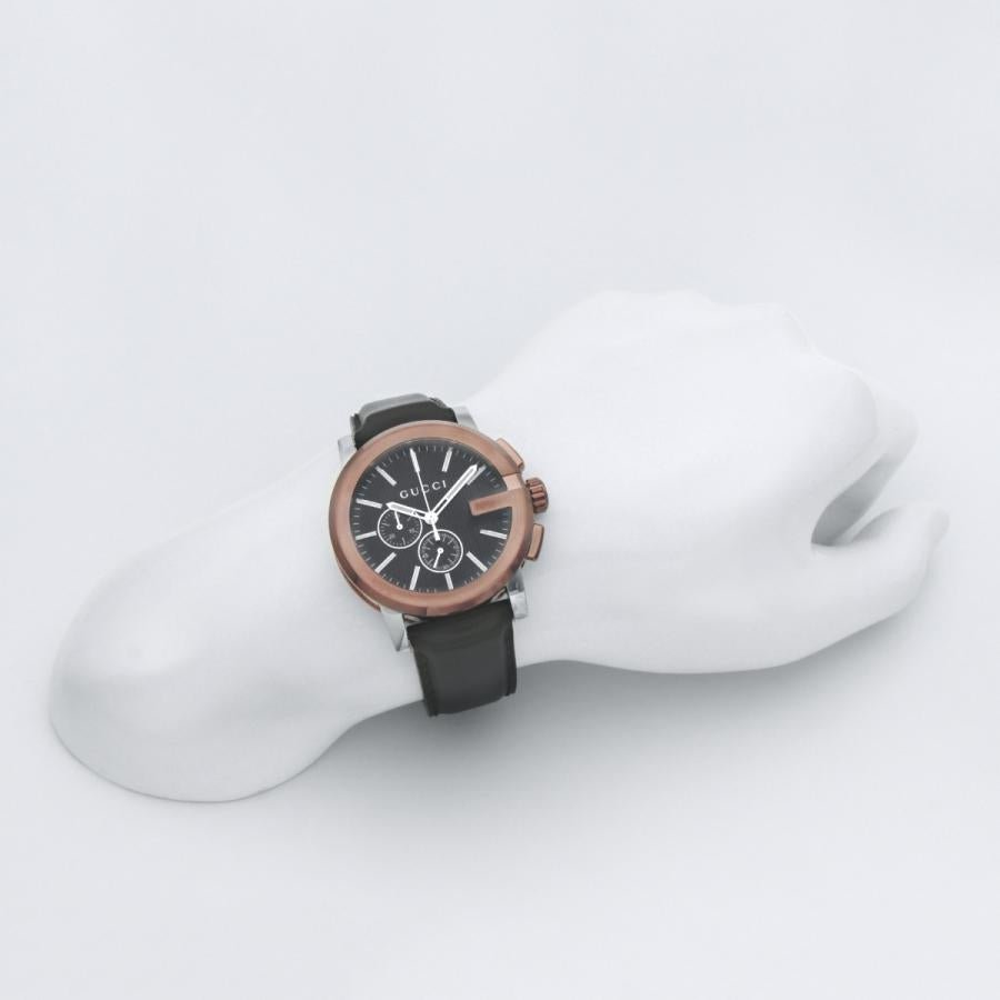 Gucci G Chrono Black Dial Brown Leather Strap Watch For Men - YA101202 Buy Now By Gucci