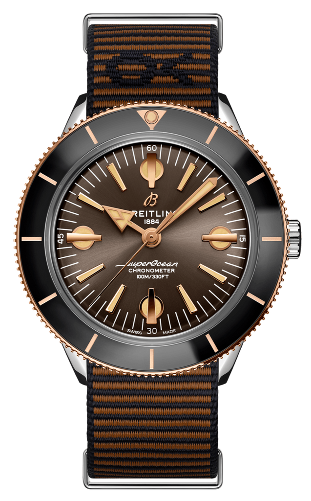 Breitling Superocean Heritage '57 Outerknown Limited Edition Brown Dial Brown NATO Strap Watch for Men - U103701A1Q1W1 Buy Now By Breitling