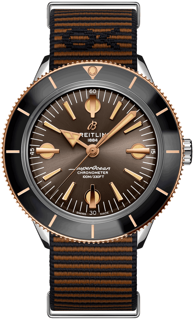 Breitling Superocean Heritage '57 Outerknown Limited Edition Brown Dial Brown NATO Strap Watch for Men - U103701A1Q1W1 Buy Now By Breitling