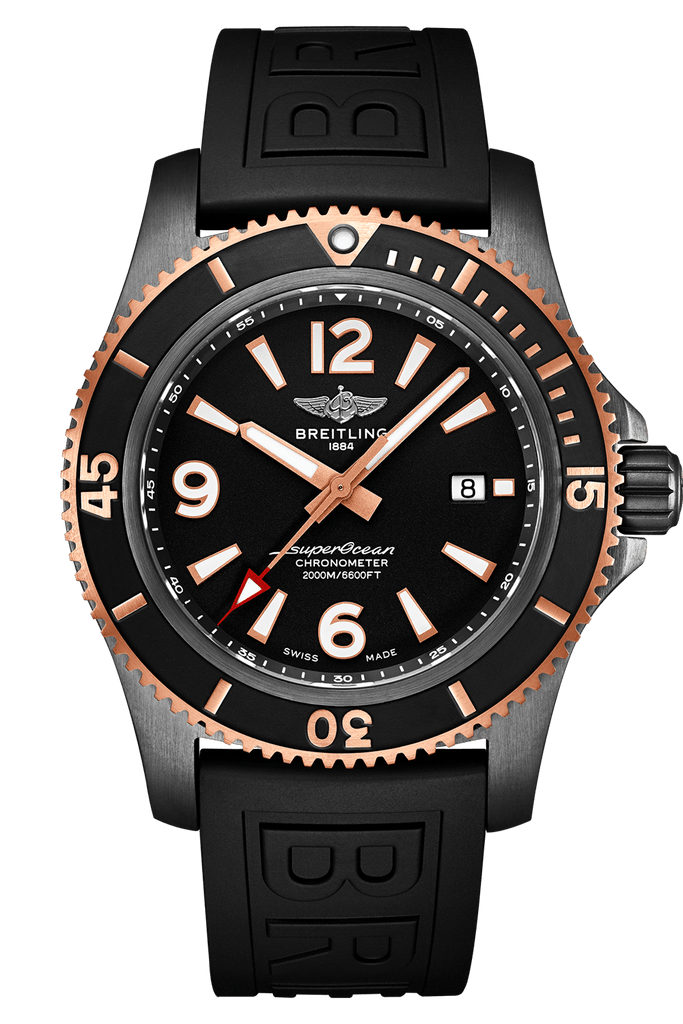 Breitling Superocean Automatic 46mm Black Dial Black Rubber Strap Watch for Men - U17368221B1S1 Buy Now By Breitling