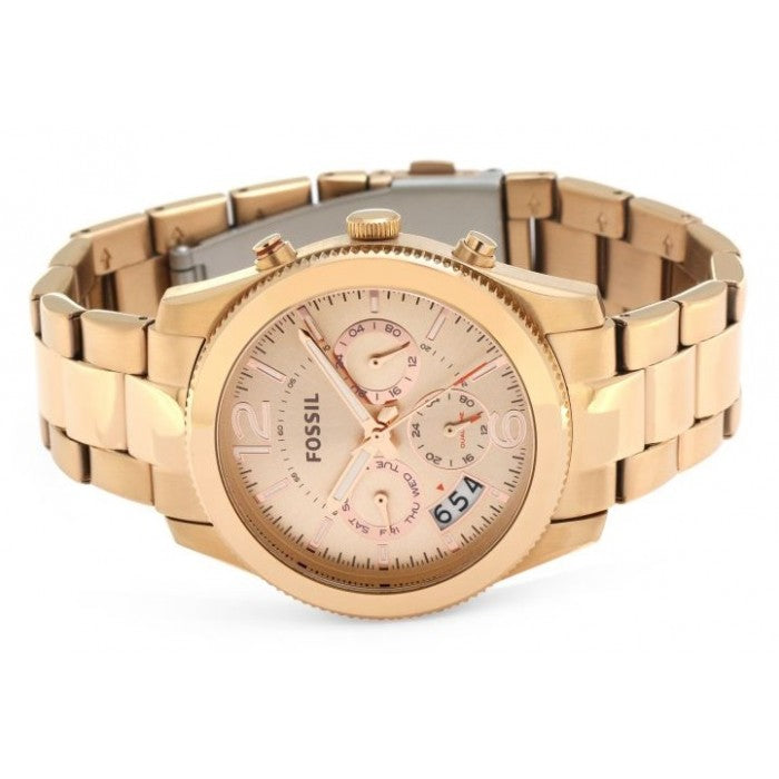 Fossil Boyfriend Multifunction Rose Gold Dial Rose Gold Steel Strap Watch for Women - ES3885 Buy Now By Fossil