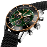 Breitling Superocean Heritage B01 Chronograph 44 Limited Edition Green Dial Black Mesh Bracelet Watch for Women - UB01622A1L1S1 Buy Now By Breitling