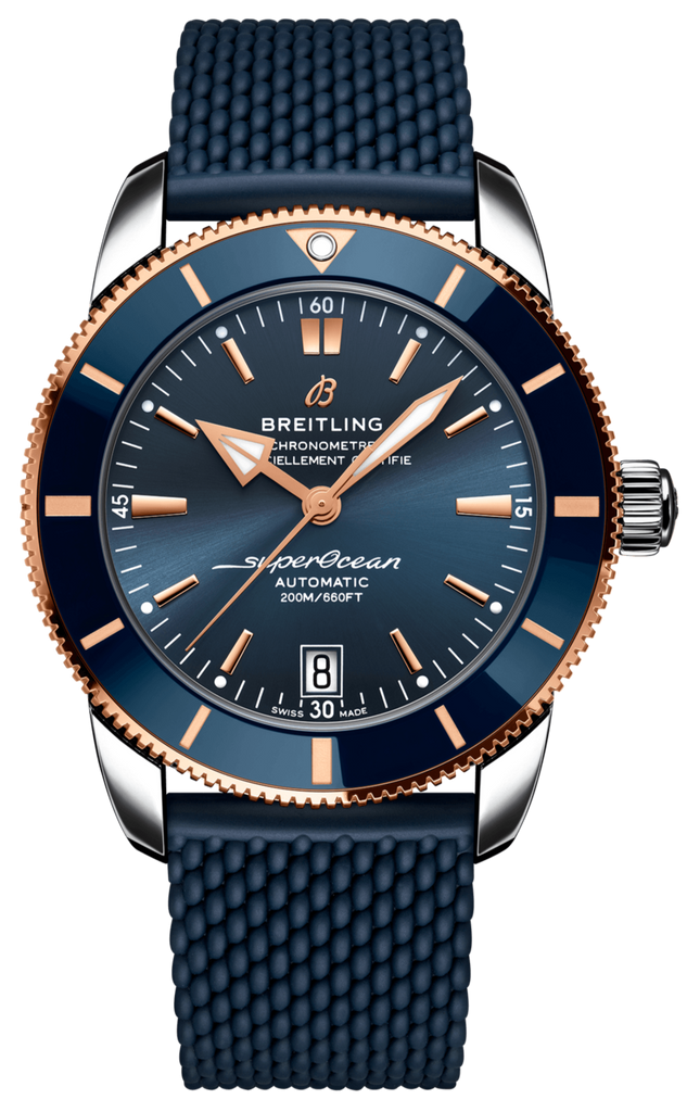 Breitling Superocean Heritage B20 Automatic 42 Blue Dial Blue Mesh Bracelet Watch for Men - UB2010161C1S1 Buy Now By Breitling