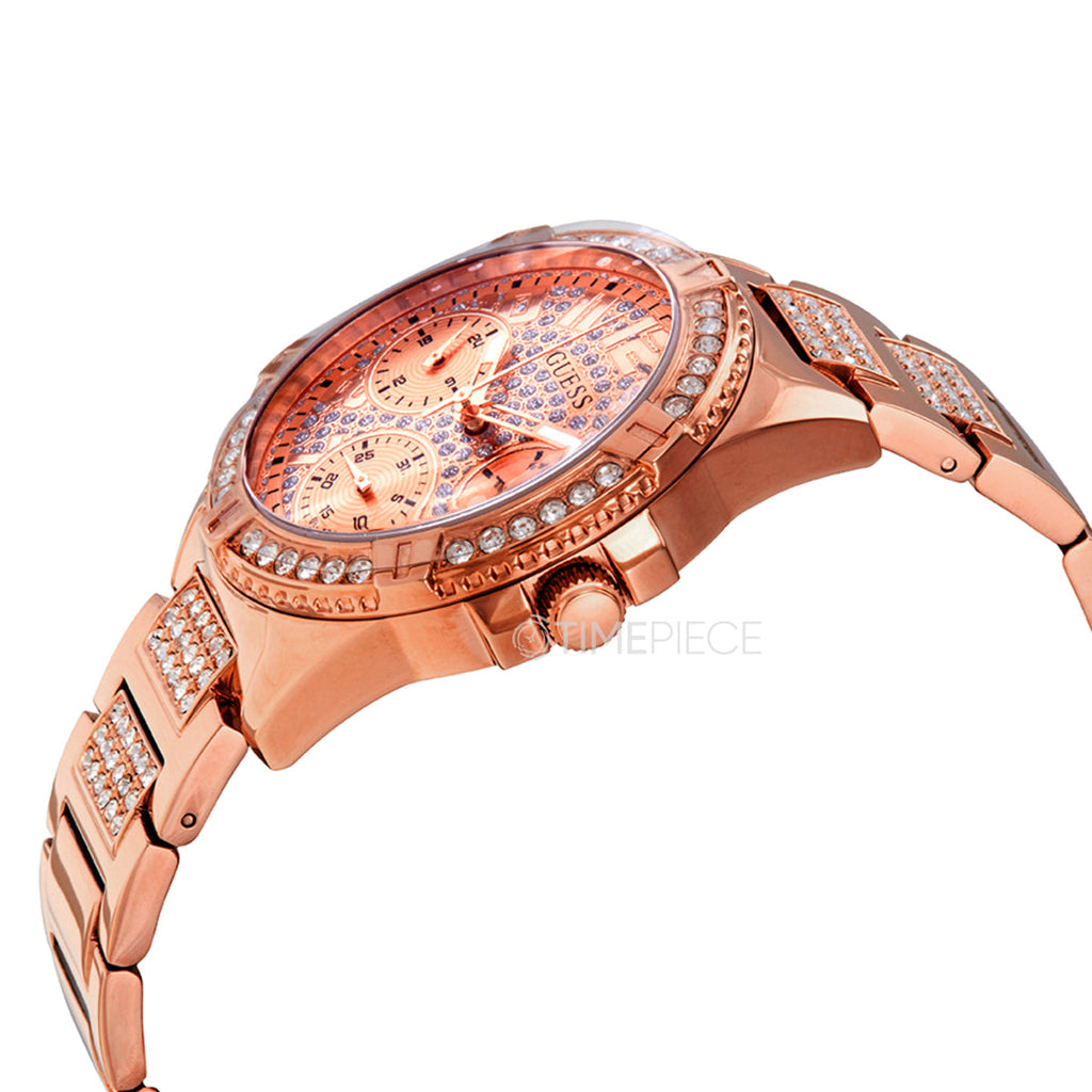 Guess Frontier Diamonds Rose Gold Dial Rose Gold Steel Strap Watch For Women - W1156L3 Buy Now By Guess