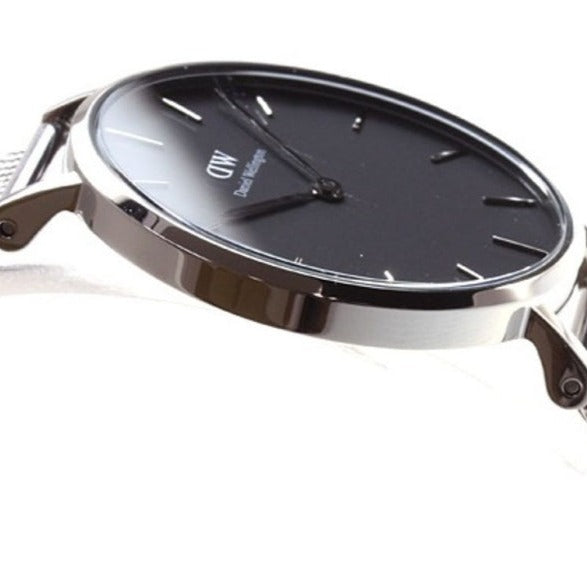 Daniel Wellington Classic Petite Sterling Black Dial Silver Mesh Bracelet Watch For Women - DW00100162 Buy Now By Daniel Wellington
