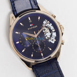 Tommy Hilfiger Baker Chronograph Quartz Blue Dial Blue Leather Strap Watch For Men - 1710451 Buy Now By Tommy Hilfiger