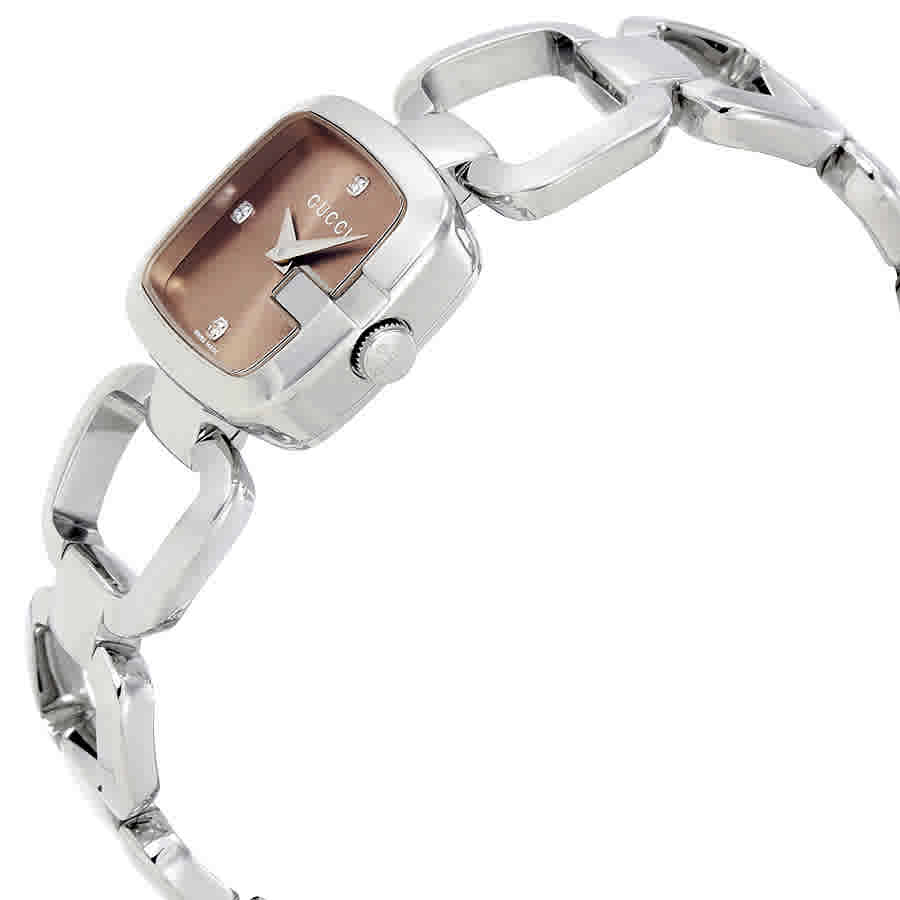 Gucci G Gucci Brown Dial Silver Steel Strap Watch For Women - YA125503 Buy Now By Gucci